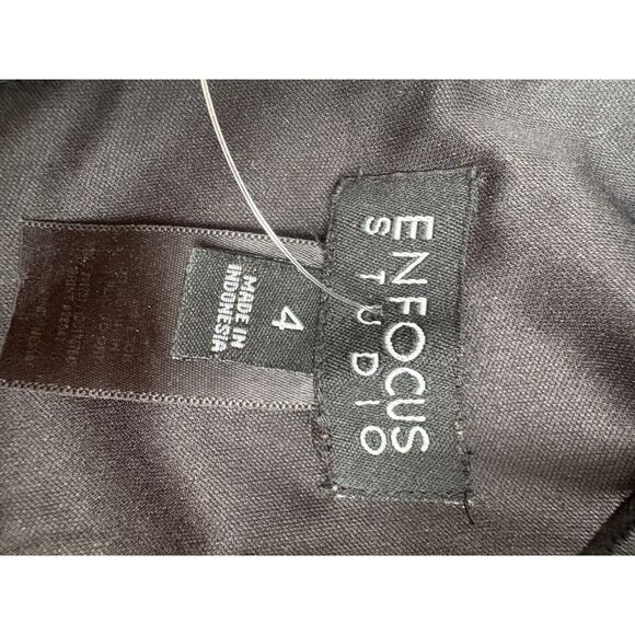 Enfocus Studio Midi Bodycon Cocktail Dress Size 4 Teal Black Floral Mesh Insert - Picture 7 of 9